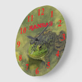 Kansas Bull Frog closeup Round Clock Grote Klok (Hoek)