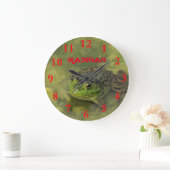Kansas Bull Frog closeup Round Clock Grote Klok (Huis)