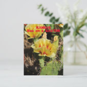 Kansas Cactus met een bijen Briefkaart (Staand voorkant)
