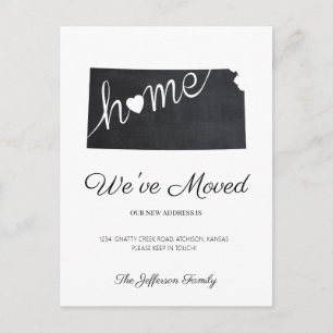 Kansas Chalkboard State Kaart Verhuizen Briefkaart
