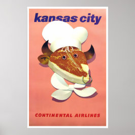Kansas City Art Missouri Print BQQ Chef Poster