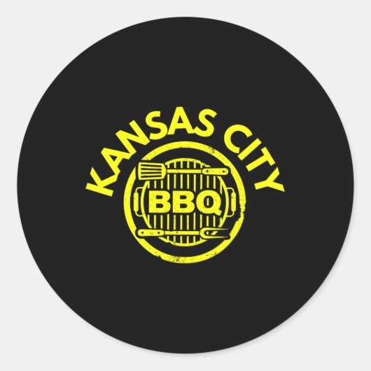 Kansas City BBQ - Ik hou van barbecueën Ronde Sticker (Voorkant)