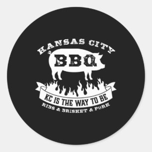 Kansas City BBQ KC is de manier om grappige BBQ te Ronde Sticker