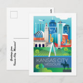 Kansas City, Briefkaart Missouri (Voorkant / Achterkant)