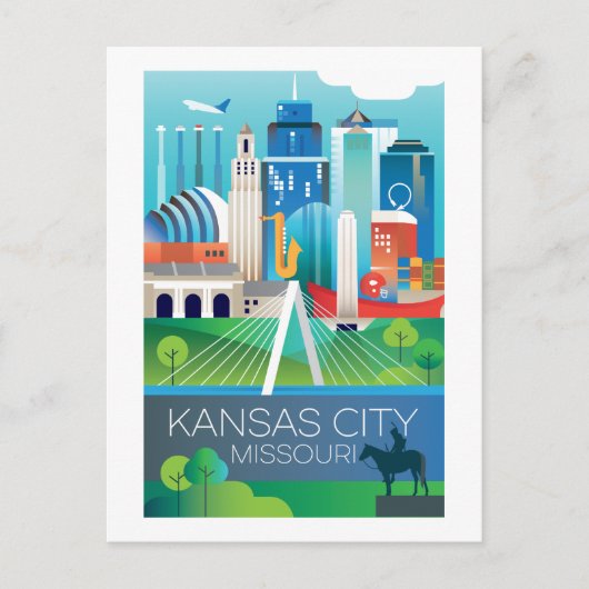Kansas City, Briefkaart Missouri (Voorkant)