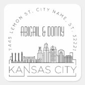 Kansas City bruiloft | Afdichting van vooraf geadr Vierkante Sticker (Voorkant)