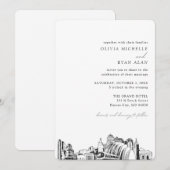 Kansas City Bruiloft Elegante Skyline uitnodiging (Voorkant / Achterkant)