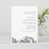 Kansas City Bruiloft Elegante Skyline uitnodiging (Staand voorkant)