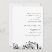 Kansas City Bruiloft Elegante Skyline uitnodiging (Voorkant)