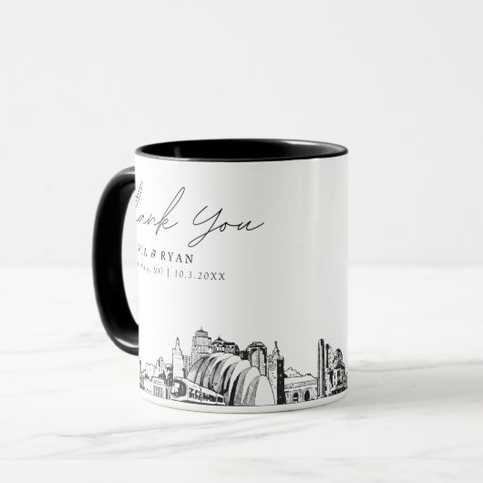 Kansas City Bruiloft Minimale aangepaste koffie Mo Mok (Voorkant links)
