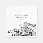 Kansas City Bruiloft Minimalistisch papier Servet (Voorkant)