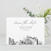 Kansas City Bruiloft Modern Save the Date Kaart (Staand voorkant)