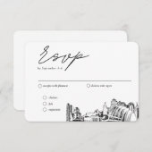 Kansas City Bruiloft Traditionele RSVP Maaltijd Op Informatiekaartje (Voorkant / Achterkant)