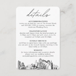 Kansas City bruiloft verticale details Informatiekaartje