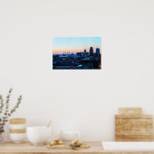 Kansas City centrum bij zonsondergang Poster (Keuken)