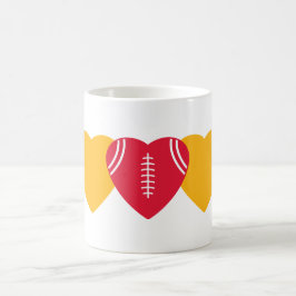 Kansas City Chiefs Football Heart Design Koffiemok