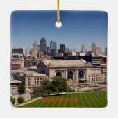 Kansas City Custom Square kerstversiering Keramisch Ornament (Achterkant)