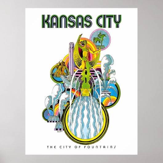 Kansas city, de stad van fonteinen, poster (Voorkant)