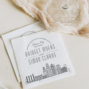 Kansas City Deco Skyline   Weddenschap Napkins Servet