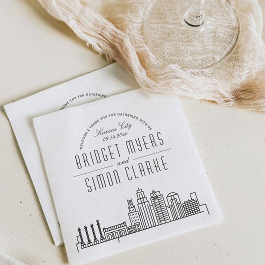Kansas City Deco Skyline | Weddenschap Napkins Servet