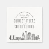 Kansas City Deco Skyline | Weddenschap Napkins Servet (Voorkant)
