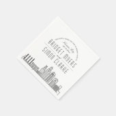 Kansas City Deco Skyline | Weddenschap Napkins Servet (Hoek)
