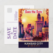 Kansas City Downtown, Reisansichtkaart,  Save The Date (Voorkant / Achterkant)