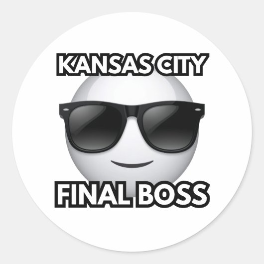 Kansas City Eindbaas Cool Emoji Sticker (Voorkant)