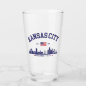 Kansas City Flag & Skyline Design | Cool Midwest  Glas (Voorkant)