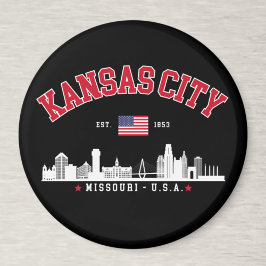 Kansas City Flag & Skyline Design | Cool Midwest Magneet