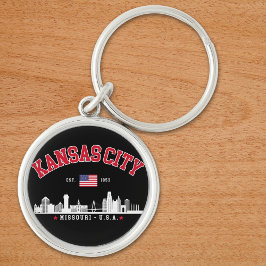 Kansas City Flag & Skyline Design | Cool Midwest Sleutelhanger