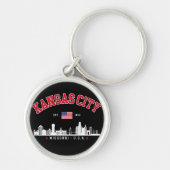 Kansas City Flag & Skyline Design | Cool Midwest Sleutelhanger (Voorkant)