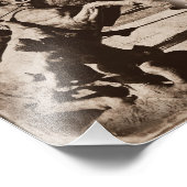 Kansas City Fontain Sepia Grunge Foto Afdruk (Hoek)