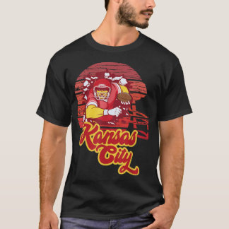Kansas City Football Retro Sunset Helm Chief BBQ T-shirt