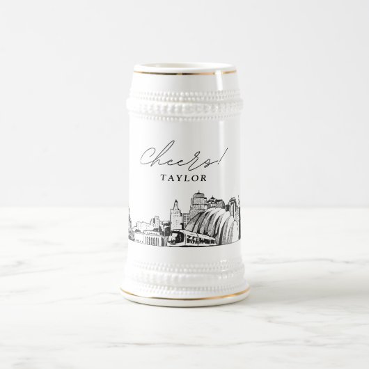 Kansas City Gepersonaliseerde Gift Beer Stein Bierpul (Center)