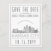 Kansas City | Gestileerde skyline De datum opslaan Briefkaart (Voorkant)