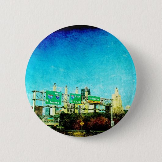 Kansas City Highway Ronde Button 5,7 Cm (Voorkant)