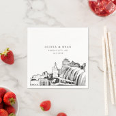 Kansas City Huwelijk Minimalistisch Papier Servet (Insitu)