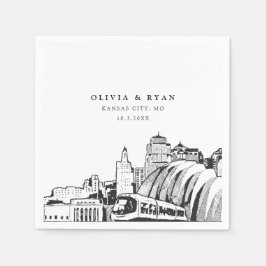 Kansas City Huwelijk Minimalistisch Papier Servet