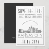 Kansas City Huwelijk Stijl Save the Date Kaart (Voorkant / Achterkant)