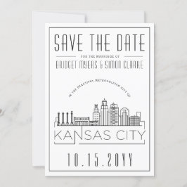 Kansas City Huwelijk Stijl Save the Date Kaart