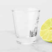 Kansas City Huwelijksgunst Gepersonaliseerde Proos Shot Glas (Links)