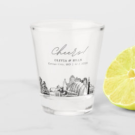 Kansas City Huwelijksgunst Gepersonaliseerde Proos Shot Glas