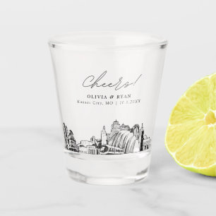 Kansas City Huwelijksgunst Gepersonaliseerde Proos Shot Glas