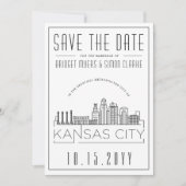 Kansas City Huwelijksstijl 'Save the Date' Kaart (Voorkant)
