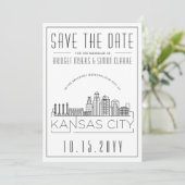 Kansas City Huwelijksstijl 'Save the Date' Kaart (Staand voorkant)
