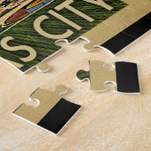Kansas City Jigzaag Puzzle Missouri Vintage Travel Legpuzzel (Zijkant)