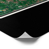 Kansas City Kansas - Missouri van de ruimtesatelli Poster (Hoek)