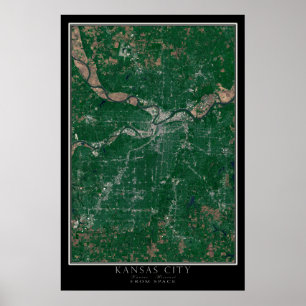 Kansas City Kansas - Missouri van de ruimtesatelli Poster