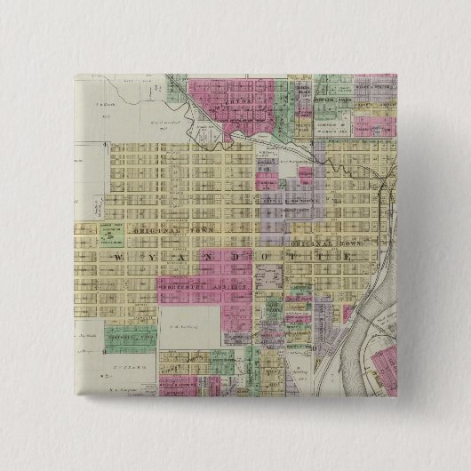 Kansas City, Kansas Vierkante Button 5,1 Cm (Voorkant)